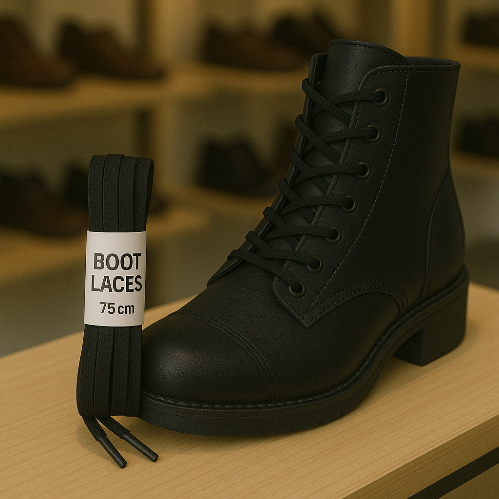 Boot Laces 75cm Flat Black